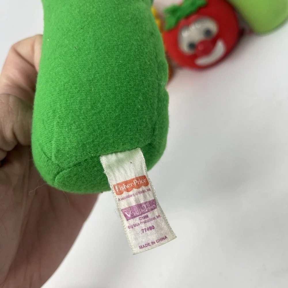 Veggie Tales Plush Googly Eyes Rattle Fisher Price Big Idea Lot (4) Bob Larry - Picture 6 of 9